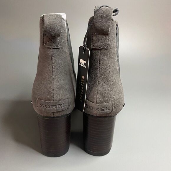 Sorel Addington Chelsea Ankle Boots Block Heel Quarry Suede 9.5 - Picture 4 of 6